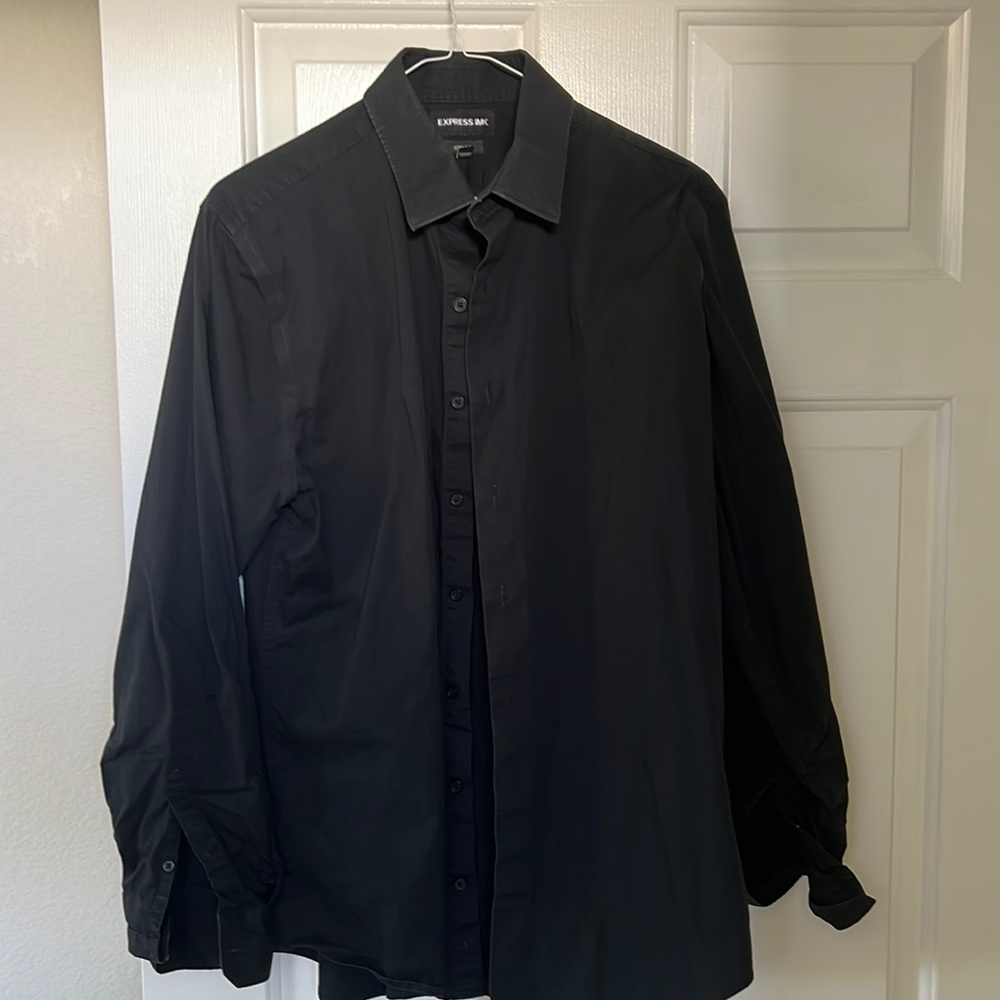 Express 1MK extra slim 16-161/2 black shirt